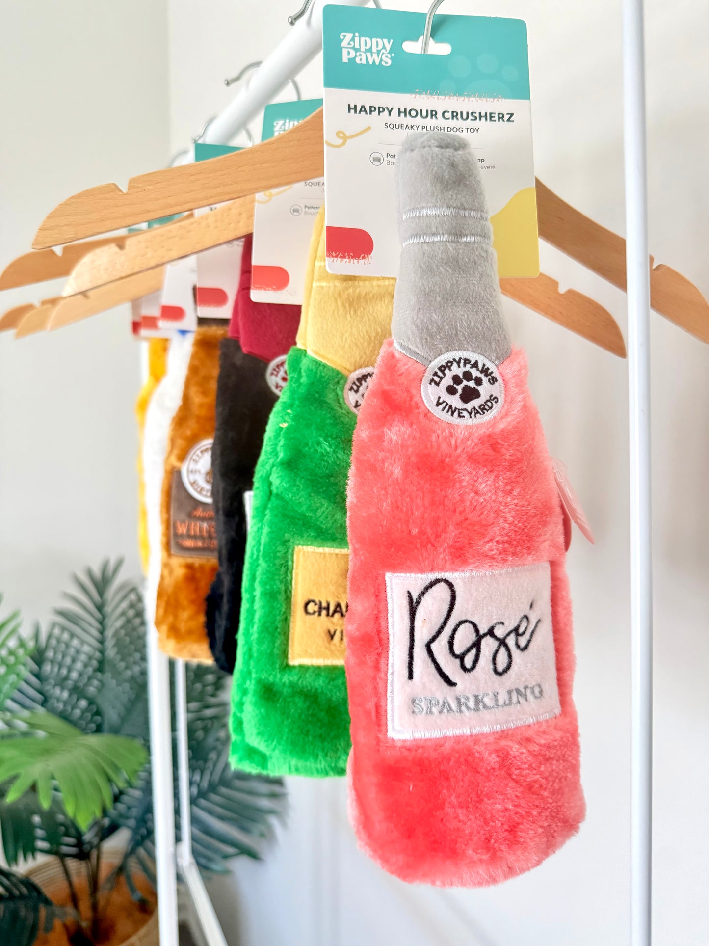 Happy hour squeaky dog toys